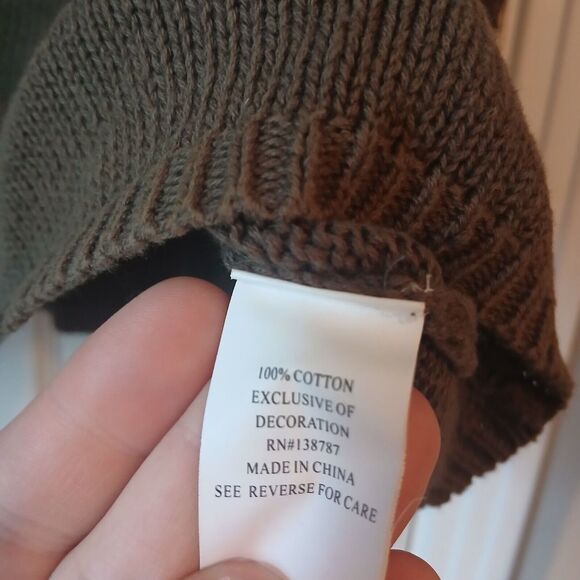 Karma Blue Women's Pull On Sweater Size 3XL Army Green - Picture 6 of 6